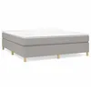 Image de vidaXL Lit Ã  sommier tapissier avec matelas Gris clair 160x200cm Tissu