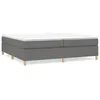 Image de vidaXL Lit Ã  sommier tapissier avec matelas Gris foncÃ© 200x200cm Tissu