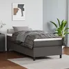 Image de vidaXL Sommier à lattes de lit avec matelas Gris 80x200 cm Similicuir