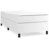 Image de vidaXL Lit Ã  sommier tapissier avec matelas Blanc 90x190 cm Similicuir