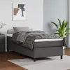 Image de vidaXL Sommier à lattes de lit avec matelas Gris 90x200 cm Similicuir