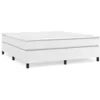 Image de vidaXL Lit Ã  sommier tapissier avec matelas Blanc 160x200cm Similicuir