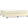 Image de vidaXL Lit Ã  sommier tapissier avec matelas CrÃ¨me 200x200cm Similicuir