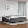Image de vidaXL Sommier à lattes de lit avec matelas Gris 200x200 cm Similicuir
