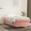 Image de vidaXL Sommier à lattes de lit avec matelas Rose 90x190 cm Velours