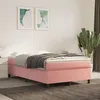 Image de vidaXL Sommier à lattes de lit avec matelas Rose 120x200 cm Velours