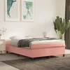 Image de vidaXL Lit Ã  sommier tapissier avec matelas Rose 140x190 cm Velours