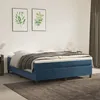 Image de vidaXL Vidaxl Lit À Sommier Tapissier Et Matelas Bleu Foncé 160x200cm Velours