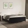 Image de vidaXL Sommier à lattes de lit avec matelas Noir 180x200 cm Velours