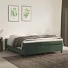 Image de vidaXL Sommier à lattes de lit et matelas Vert foncé 180x200cm Velours