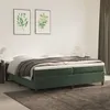 Image de vidaXL Sommier à lattes de lit et matelas Vert foncé 200x200cm Velours