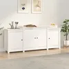 Image de vidaXL Buffet Blanc 164x37x68 cm Bois massif de pin821493