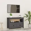 Image de vidaXL Meuble TV Gris 79x35x52 cm Bois de pin massif821499
