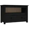 Image de vidaXL Meuble TV Noir 79x35x52 cm Bois de pin massif