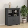 Image de vidaXL Buffet Gris 83x41,5x100 cm Bois massif de pin821514