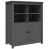 Image de vidaXL Buffet Gris 83x41,5x100 cm Bois massif de pin