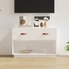 Image de vidaXL Meuble TV Blanc 90x40x60 cm Bois de pin massif821523