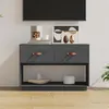 Image de vidaXL Meuble TV Gris 90x40x60 cm Bois de pin massif821524