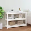 Image de vidaXL Table console Blanc 110x40x74 cm Bois massif de pin