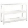 Image de vidaXL Vidaxl Table Console Blanc 110x40x74 Cm Bois Massif De Pin
