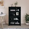 Image de vidaXL Bibliothèque Noir 80x35x126 cm Bois de pin massif821688
