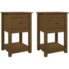 Image de vidaXL Vidaxl Tables De Chevet 2 Pcs Marron Miel 40x35x61,5 Cm Pin Solide