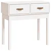 Image de vidaXL Vidaxl Table Console Blanc 76,5x40x75 Cm Bois Massif De Pin