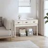 Image de vidaXL Table console Blanc 114x40x75 cm Bois massif de pin821755