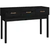 Image de vidaXL Vidaxl Table Console Noir 114x40x75 Cm Bois Massif De Pin