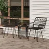 Image de vidaXL Chaises de jardin lot de 2 avec accoudoir Noir 56x64x80 cm319427
