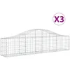 Image de vidaXL Vidaxl Paniers À Gabions Arqués 3 Pcs 200x30x40/60 Cm Fer Galvanisé