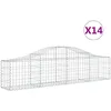 Image de vidaXL Vidaxl Paniers À Gabions Arqués 14 Pcs 200x30x40/60 Cm Fer Galvanisé