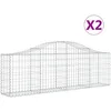 Image de Vidaxl Paniers Ã Gabions ArquÃ©s 2 Pcs 200x30x60/80 Cm Fer GalvanisÃ©