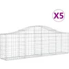 Image de Vidaxl Paniers Ã Gabions ArquÃ©s 5 Pcs 200x30x60/80 Cm Fer GalvanisÃ©