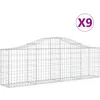 Image de vidaXL Vidaxl Paniers À Gabions Arqués 9 Pcs 200x30x60/80 Cm Fer Galvanisé