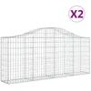 Image de Vidaxl Paniers Ã Gabions ArquÃ©s 2 Pcs 200x30x80/100 Cm Fer GalvanisÃ©