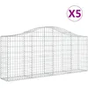 Image de vidaXL Vidaxl Paniers À Gabions Arqués 5 Pcs 200x30x80/100 Cm Fer Galvanisé