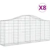 Image de Vidaxl Paniers Ã Gabions ArquÃ©s 8 Pcs 200x30x80/100 Cm Fer GalvanisÃ©