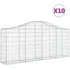 Image de vidaXL Vidaxl Paniers À Gabions Arqués 10 Pcs 200x30x80/100 Cm Fer Galvanisé