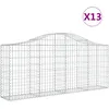 Image de vidaXL Vidaxl Paniers À Gabions Arqués 13 Pcs 200x30x80/100 Cm Fer Galvanisé