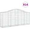 Image de vidaXL Vidaxl Paniers À Gabions Arqués 14 Pcs 200x30x80/100 Cm Fer Galvanisé
