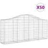 Image de vidaXL Vidaxl Paniers À Gabions Arqués 50 Pcs 200x30x80/100 Cm Fer Galvanisé