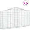 Image de vidaXL Vidaxl Paniers À Gabions Arqués 6 Pcs 200x30x100/120 Cm Fer Galvanisé