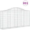 Image de vidaXL Vidaxl Paniers À Gabions Arqués 11 Pcs 200x30x100/120 Cm Fer Galvanisé