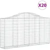 Image de vidaXL Vidaxl Paniers À Gabions Arqués 20 Pcs 200x30x100/120 Cm Fer Galvanisé