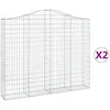 Image de Vidaxl Paniers Ã Gabions ArquÃ©s 2 Pcs 200x30x160/180 Cm Fer GalvanisÃ©