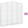 Image de vidaXL Vidaxl Paniers À Gabions Arqués 6 Pcs 200x30x180/200 Cm Fer Galvanisé