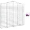 Image de vidaXL Vidaxl Paniers À Gabions Arqués 7 Pcs 200x30x180/200 Cm Fer Galvanisé