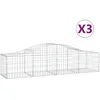 Image de Vidaxl Paniers Ã Gabions ArquÃ©s 3 Pcs 200x50x40/60 Cm Fer GalvanisÃ©