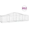 Image de vidaXL Vidaxl Paniers À Gabions Arqués 12 Pcs 200x50x40/60 Cm Fer Galvanisé
